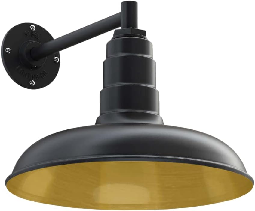Gooseneck Barn Light with Steel Dome, 16 Gooseneck, White U579904