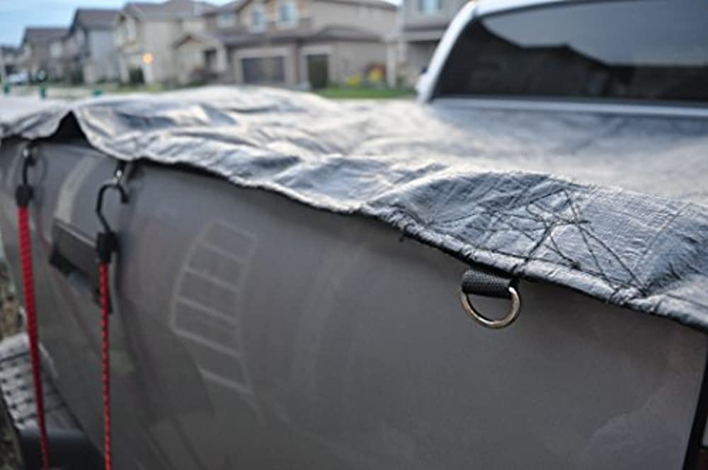 7' x 9' Black 12-mil Poly Truck Tarp E2058