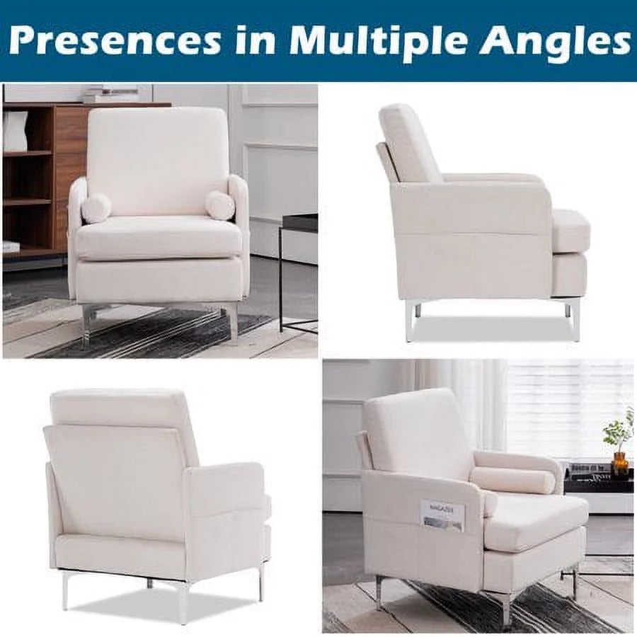 Grey Extra Wide Accent Chair with Side Pocket Q29911