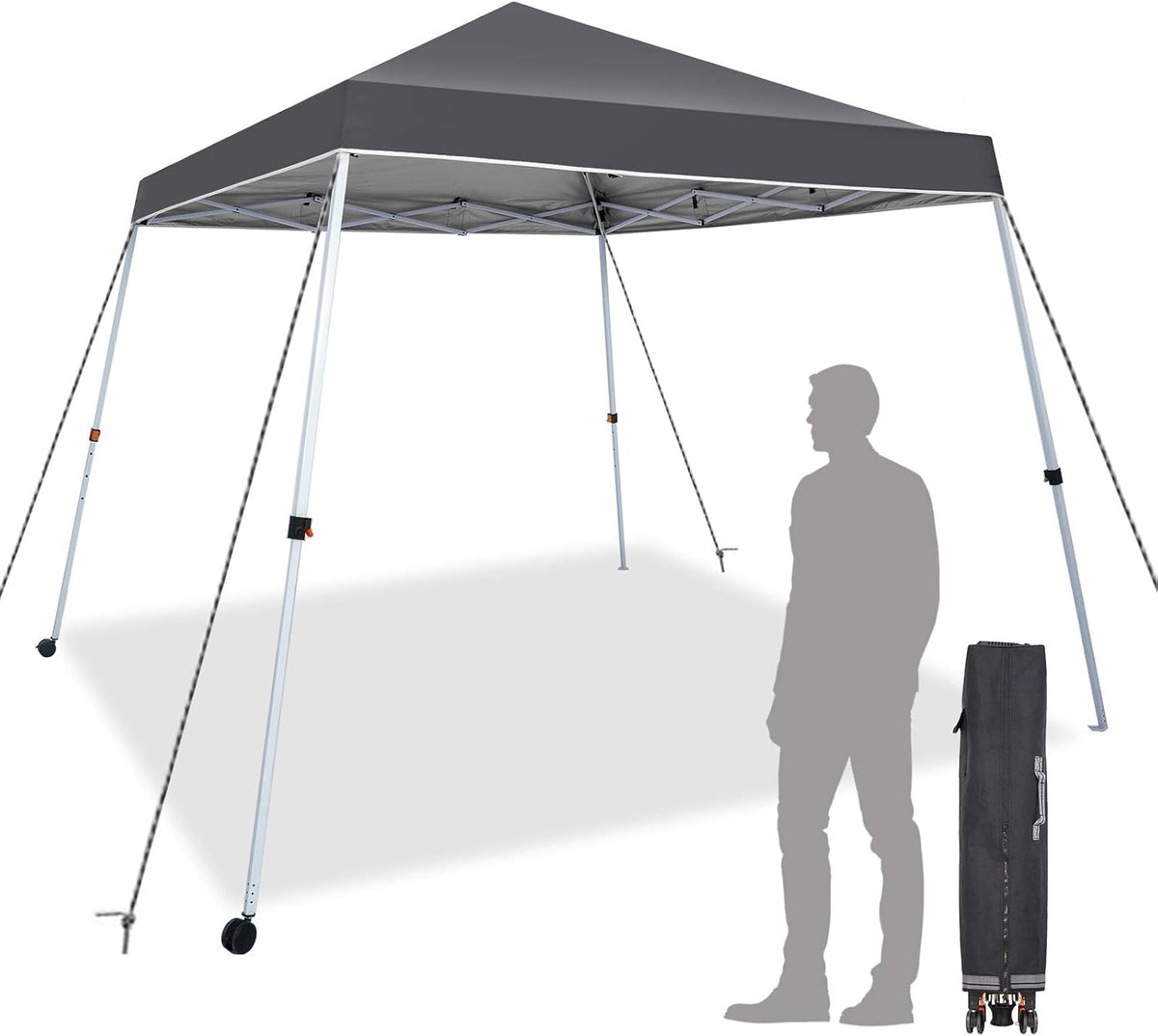 10x10 Ft Pop Up Canopy Tent with Carry Bag (Blue) D235887