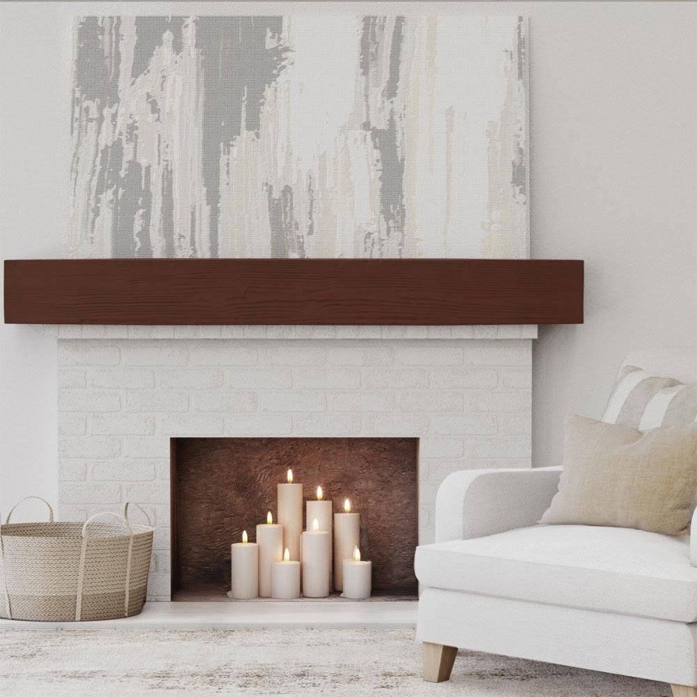 Sandblasted Faux Wood Fireplace Mantel, Natural Pecan W9211