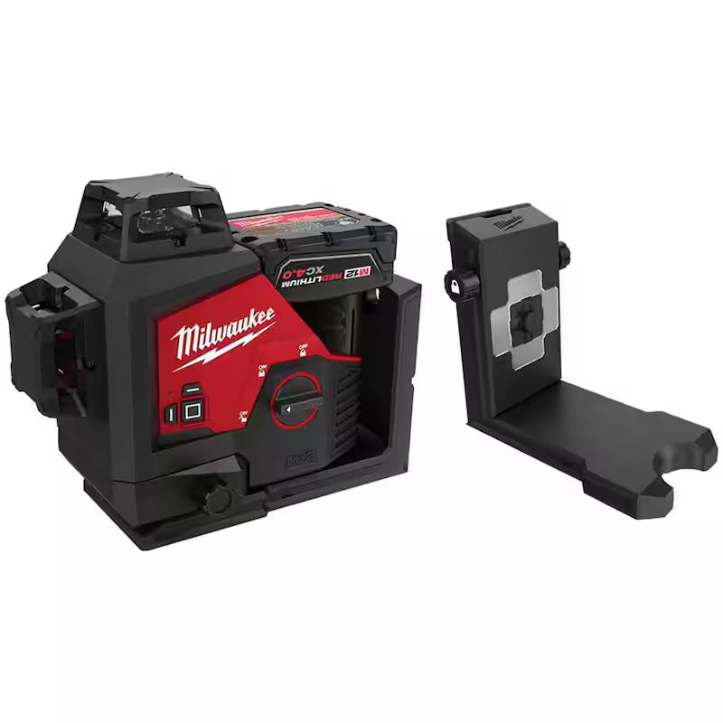 12-Volt Cordless Green 3-Plane Laser Level Kit O263556