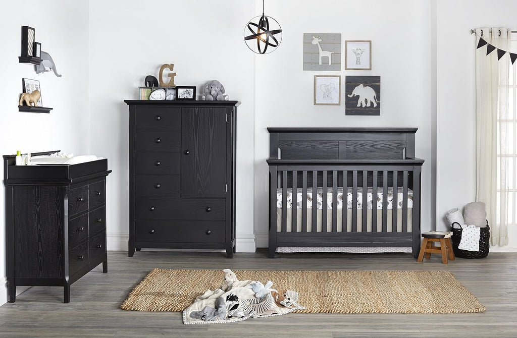 4 in 1 Convertible Crib in Classic Heritage Black Finish O2498