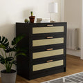 White 4 Drawer Wood Dresser D191452