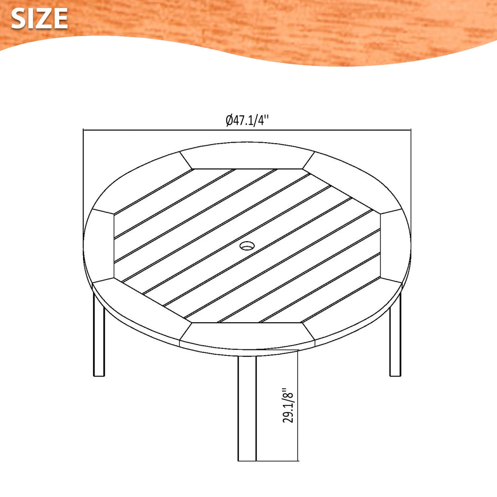 Eucalyptus Wood Outdoor Round Table L627