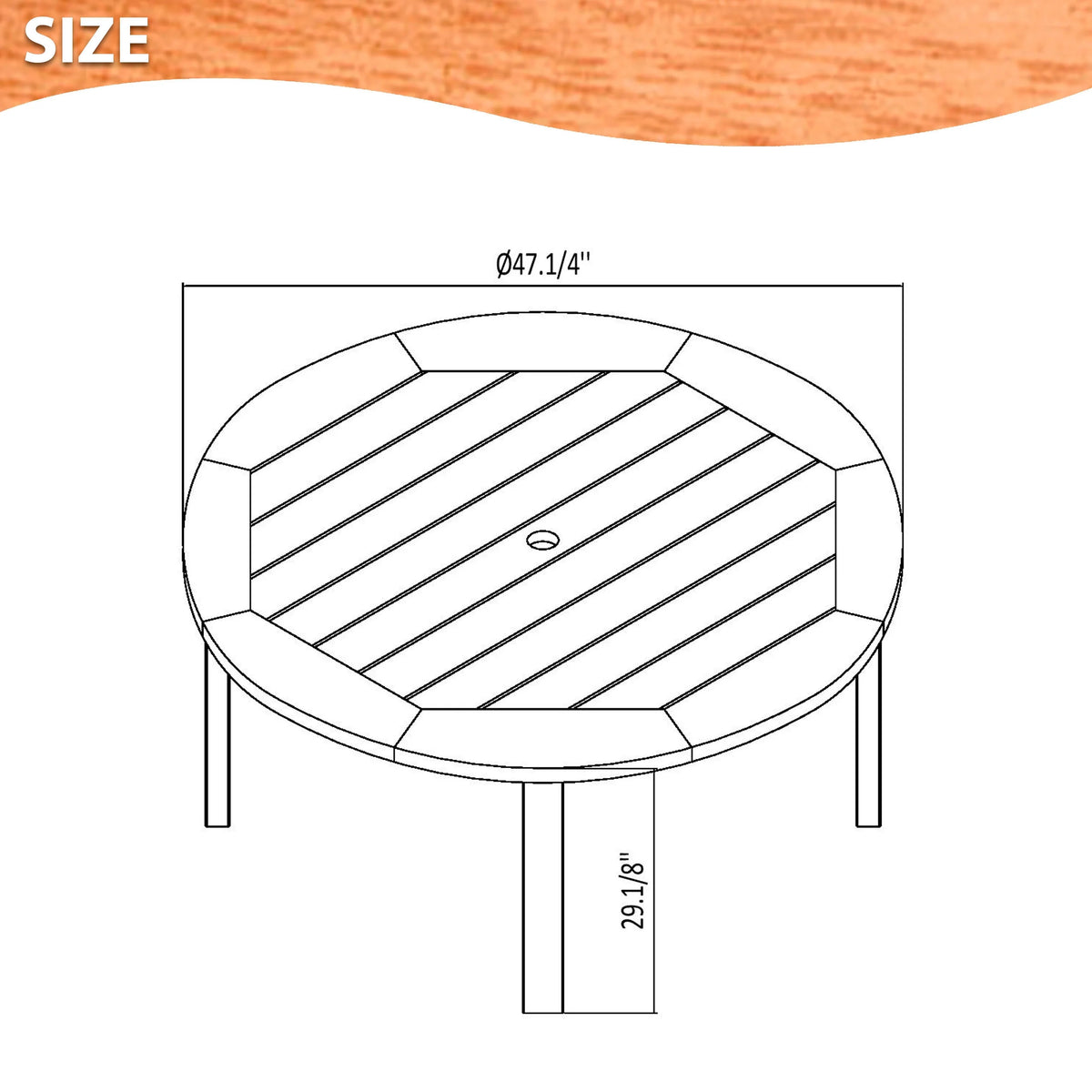 Eucalyptus Wood Outdoor Round Table L627