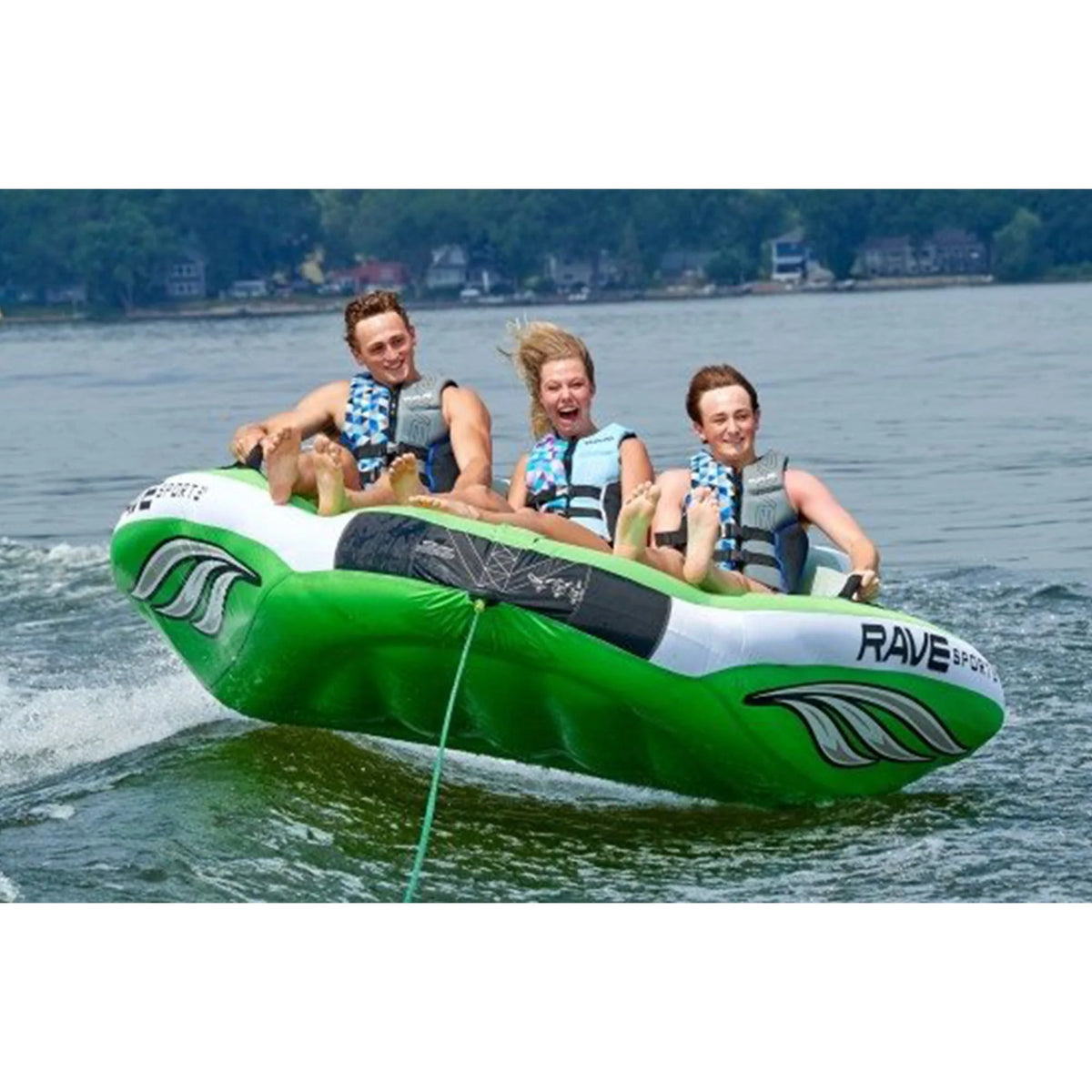 Inflatable Towable Water Tube Raft, Green R9206