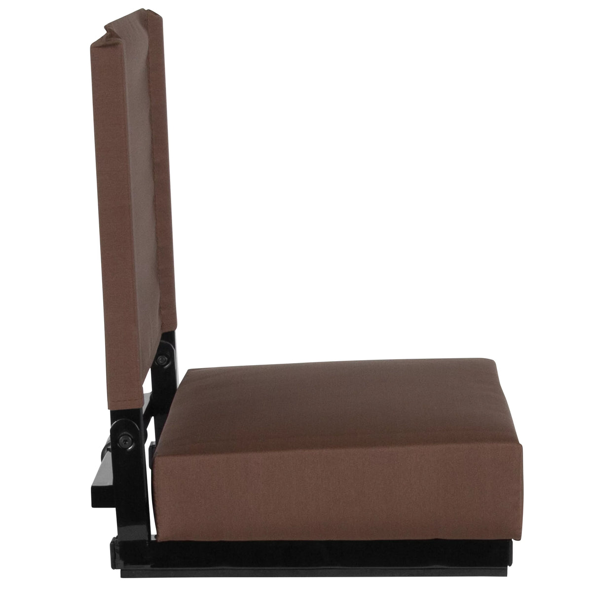 Set of 2 500 lb. Rated Lightweight Stadium Chair with Ultra-Padded Seat, Brown H550722
