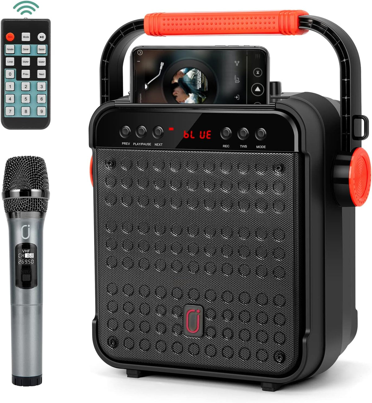 Portable Bluetooth Karaoke Machine PA Speaker System with Microphone Q33761
