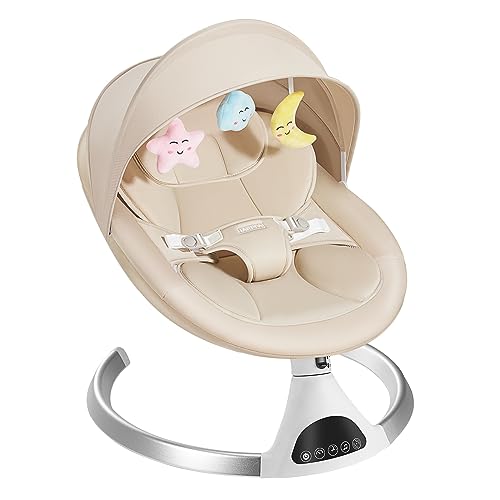 Pink Motorized Baby Swing with Bluetooth Music Speaker Q7241