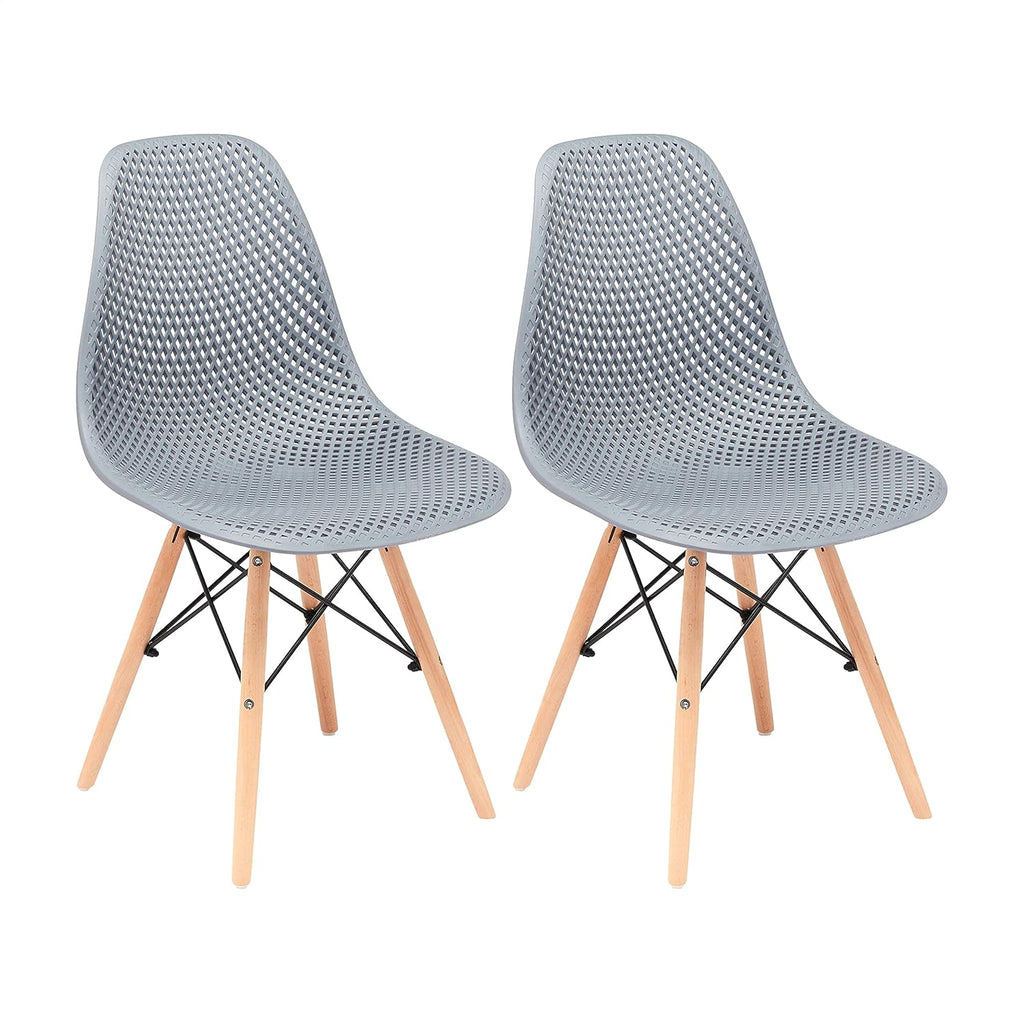 Beige Plastic Shell Chair with Beech Wood Legs U152850