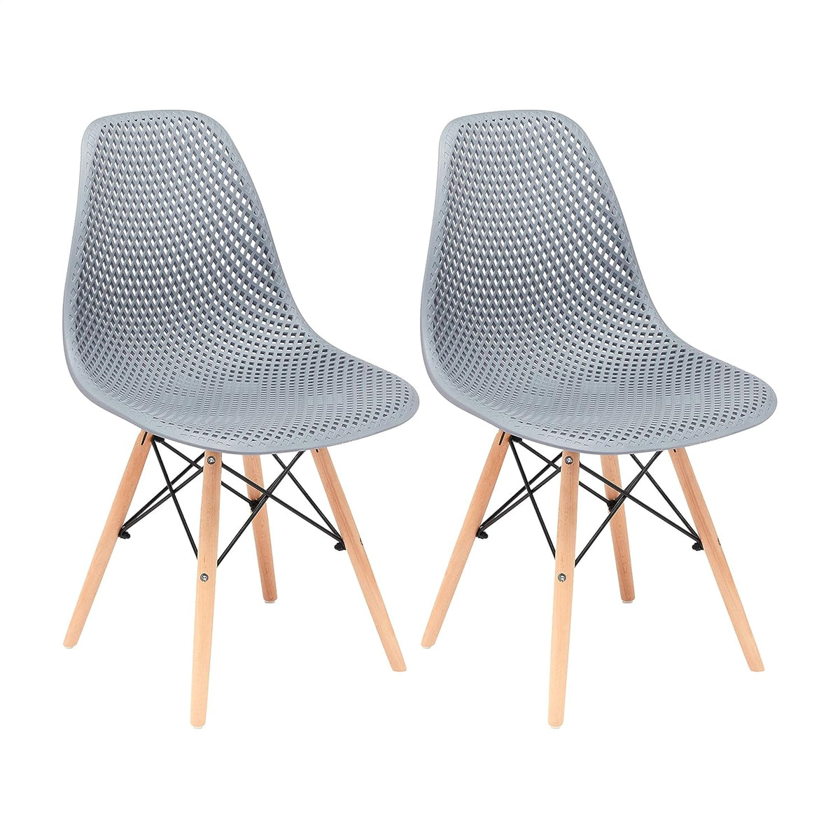 Beige Plastic Shell Chair with Beech Wood Legs U152850