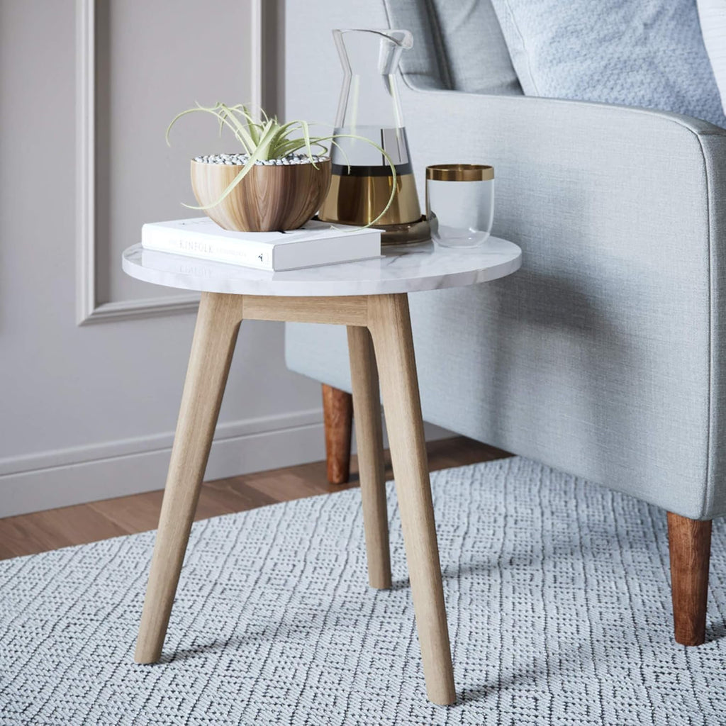 Mid-Century Nightstand with Solid Wood Legs I440175