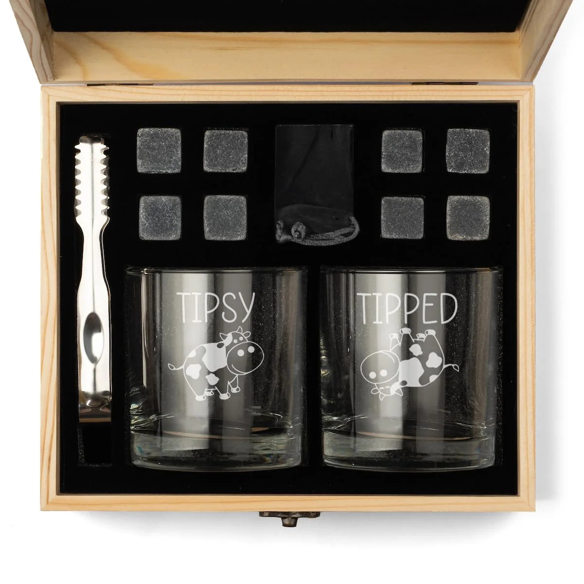 Whiskey Glass Gift Box Set with Whiskey Stones and 2 Rocks Glasses Set of 2 F515