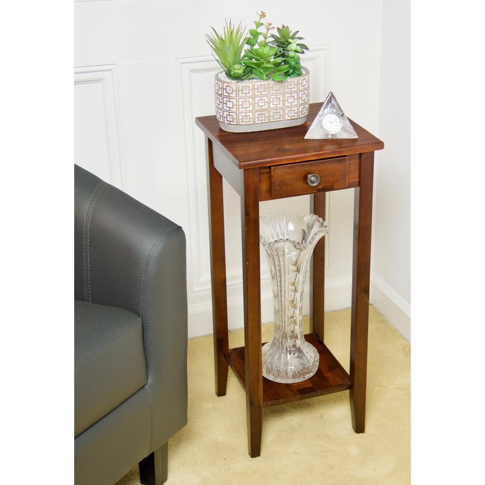 Solid Acacia Plant Stand with Drawer F1023