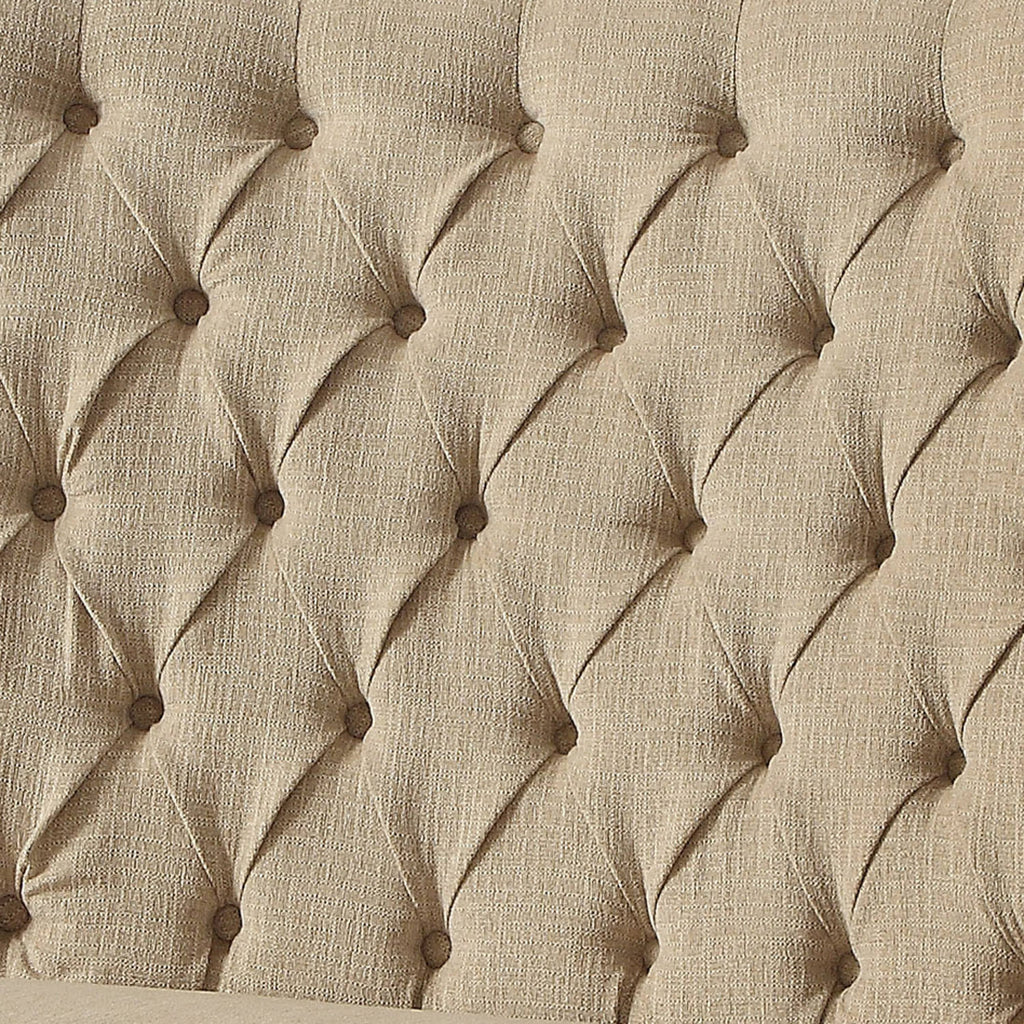 Ivory Button Tufted Loveseat Bench S31916