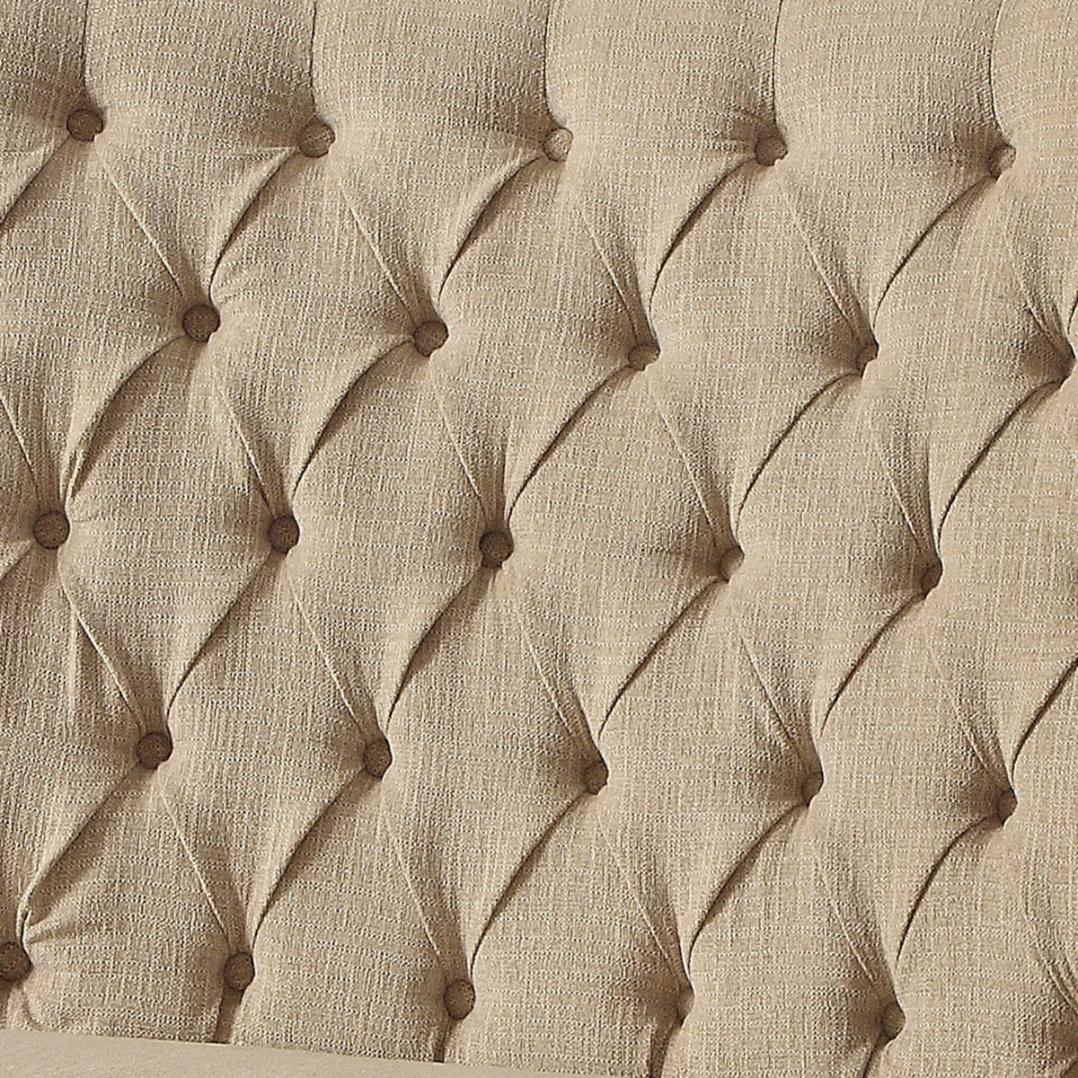 Ivory Button Tufted Loveseat Bench S31916