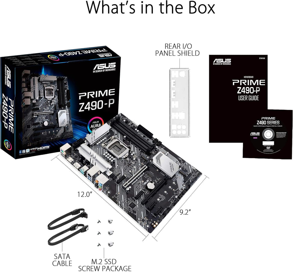 ATX Motherboard (Dual M.2, DDR4 4600, 1 Gb Ethernet, USB 3.2 Gen 2 USB Type-A, Thunderbolt 3 Support, Aura Sync RGB) (Renewed) J5411