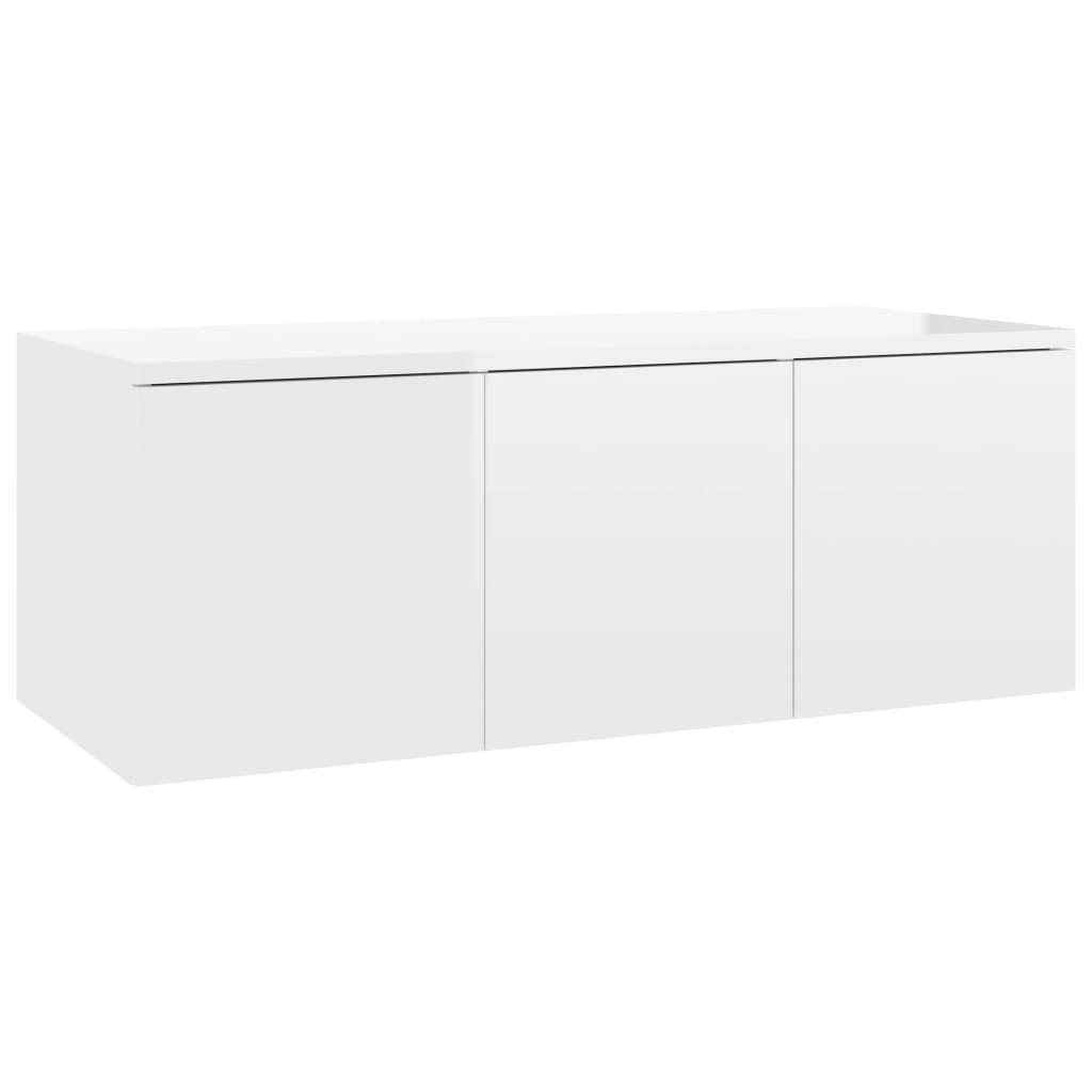 High Gloss White Chipboard TV Cabinet A49206