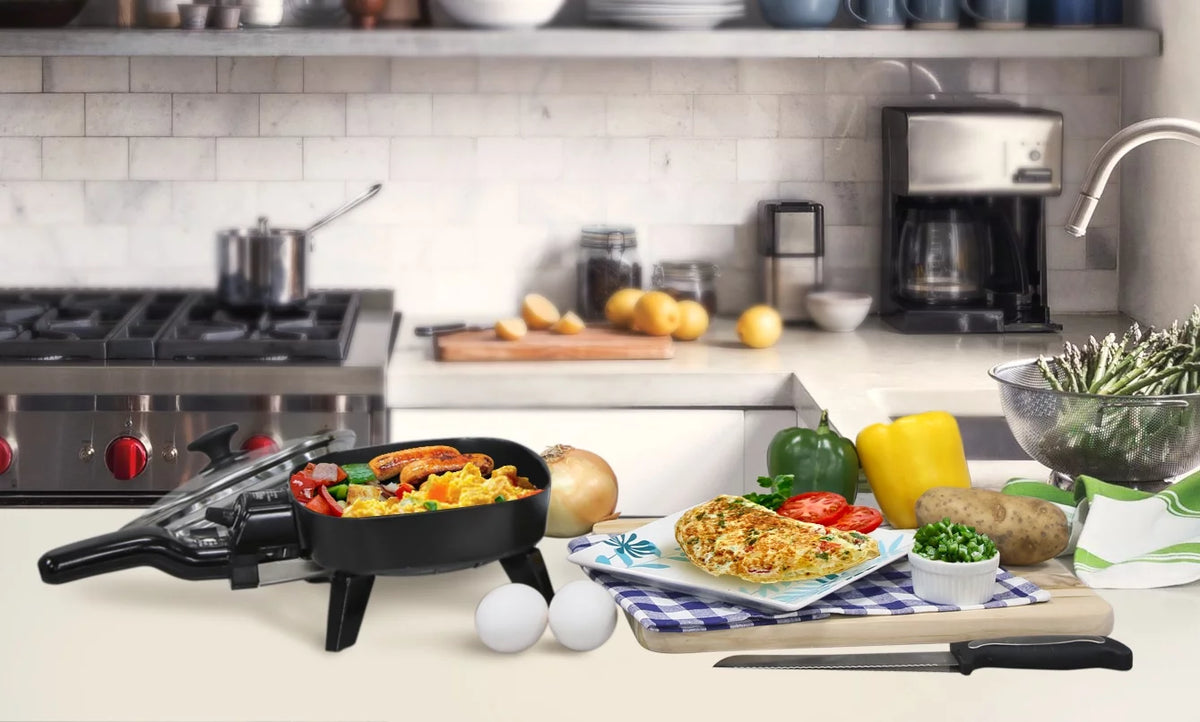 7" Electric Skillet with Glass Lid H634