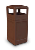Brown 42 Gallon Square Waste Container with Dome Lid Q85255
