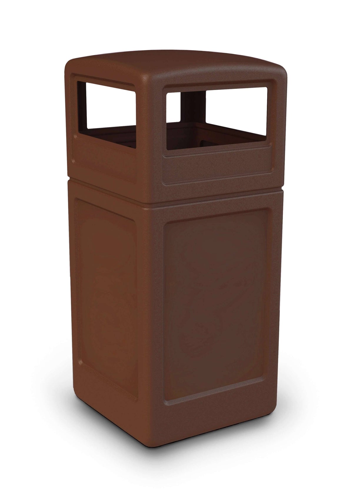Brown 42 Gallon Square Waste Container with Dome Lid Q85255