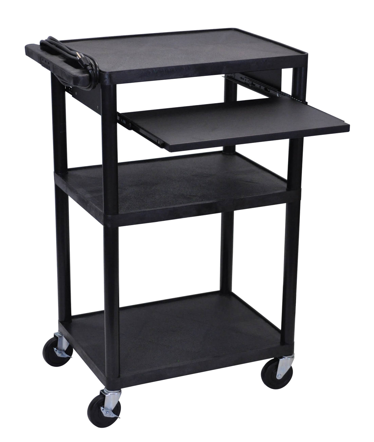 Black Keyboard Tray Audio Visual Cart E435