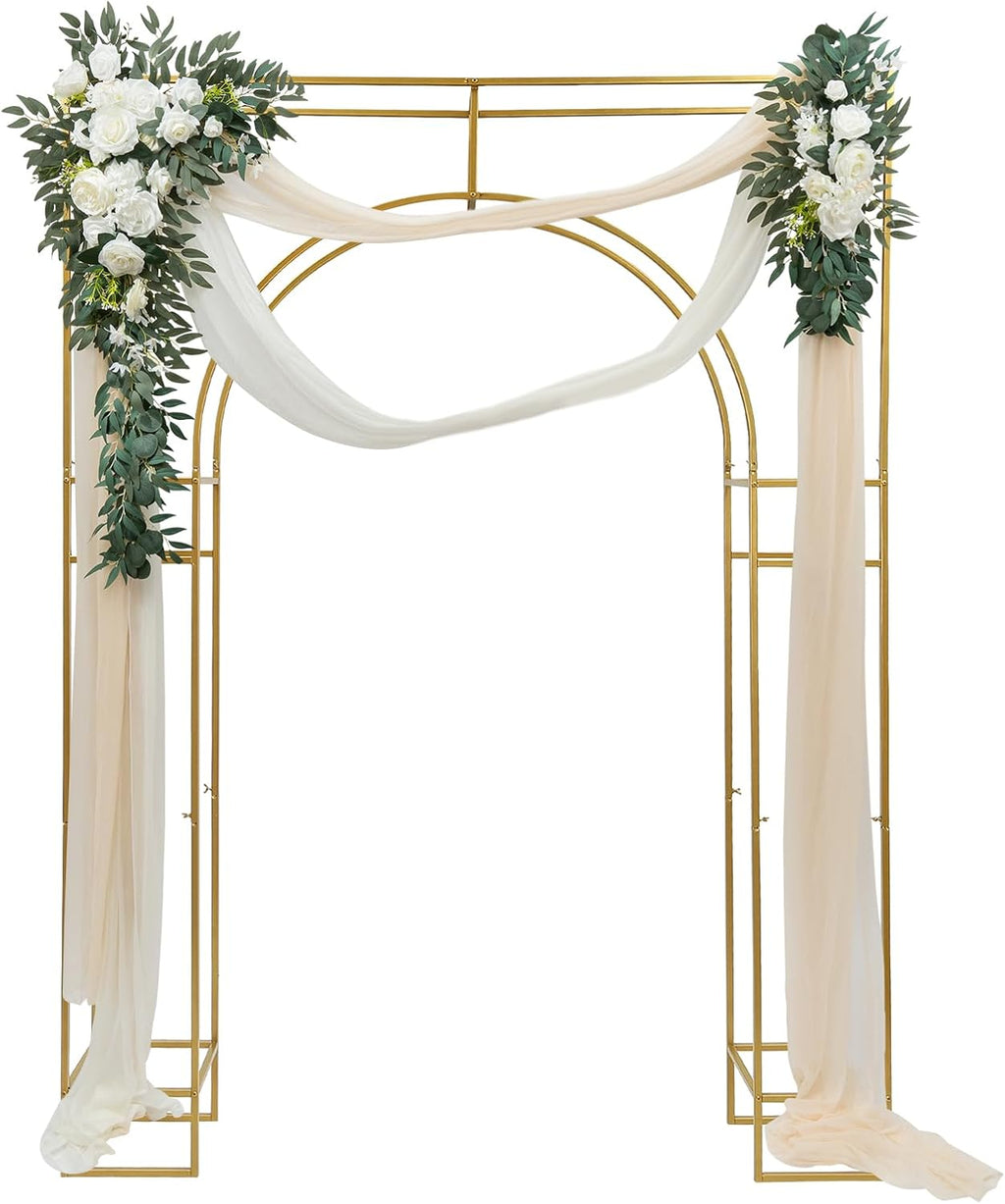 Gold Metal Arch Backdrop Stand, 7.87x5.91 FT V32458
