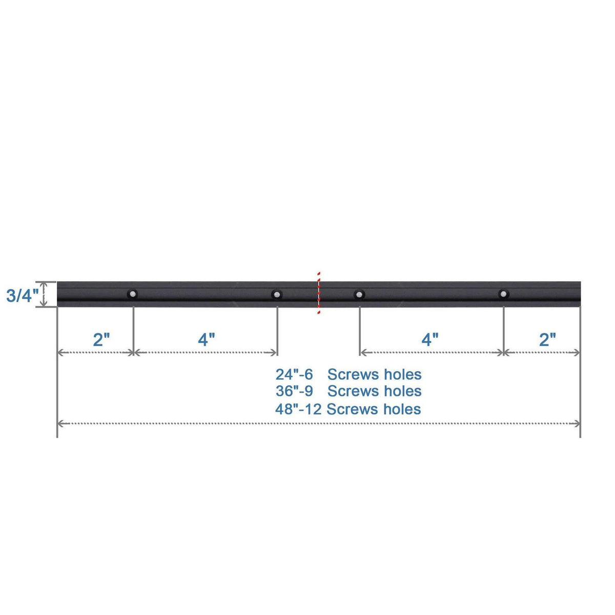 Aluminum T-Track for Woodworking with Predrilled Mounting Holes M32546