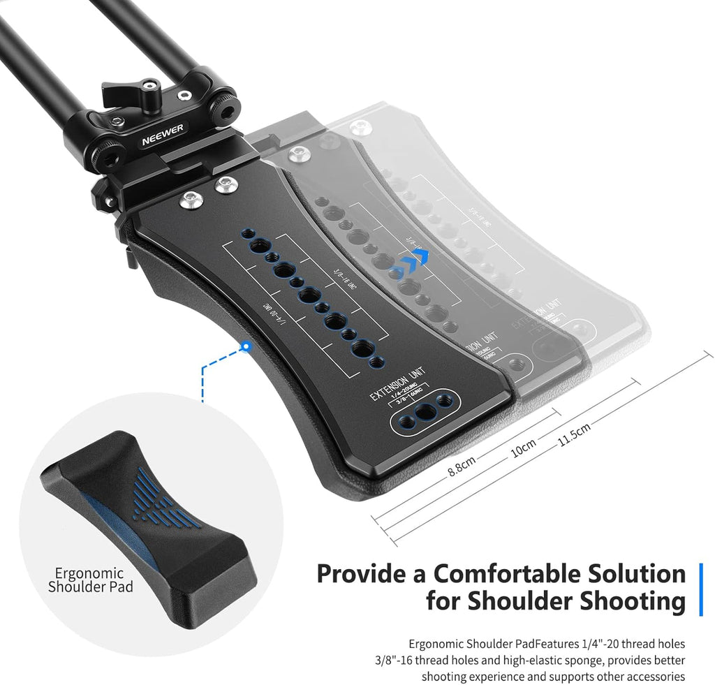 Aluminum Alloy Camera Shoulder Rig with 15mm Rod J295494