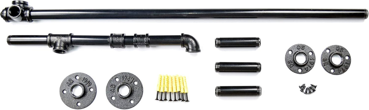 Black Wall Mount Pipe Shelf P65806