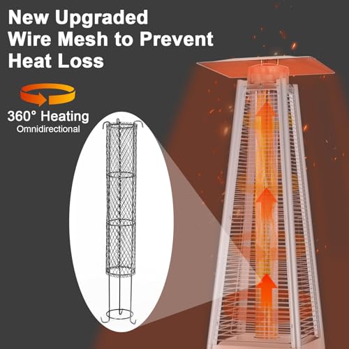 Bronze 48000 BTU Propane Patio Heater with Wheels and Cover F934