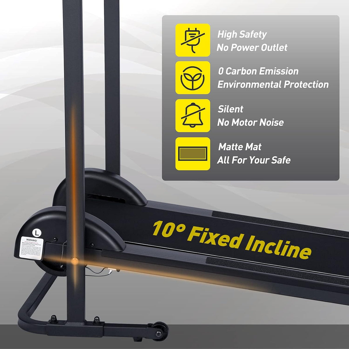Manual Treadmill Non Electric with 10° Incline Small Foldable F789024