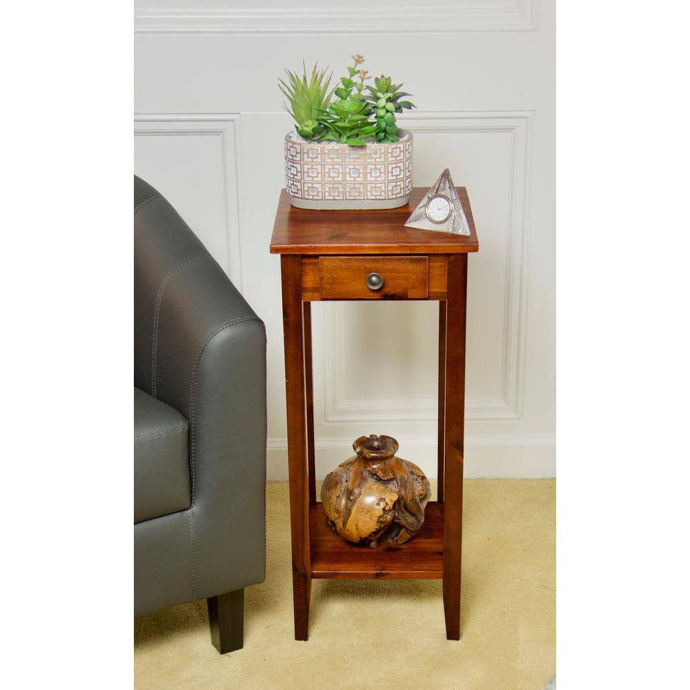 Solid Acacia Plant Stand with Drawer F1023