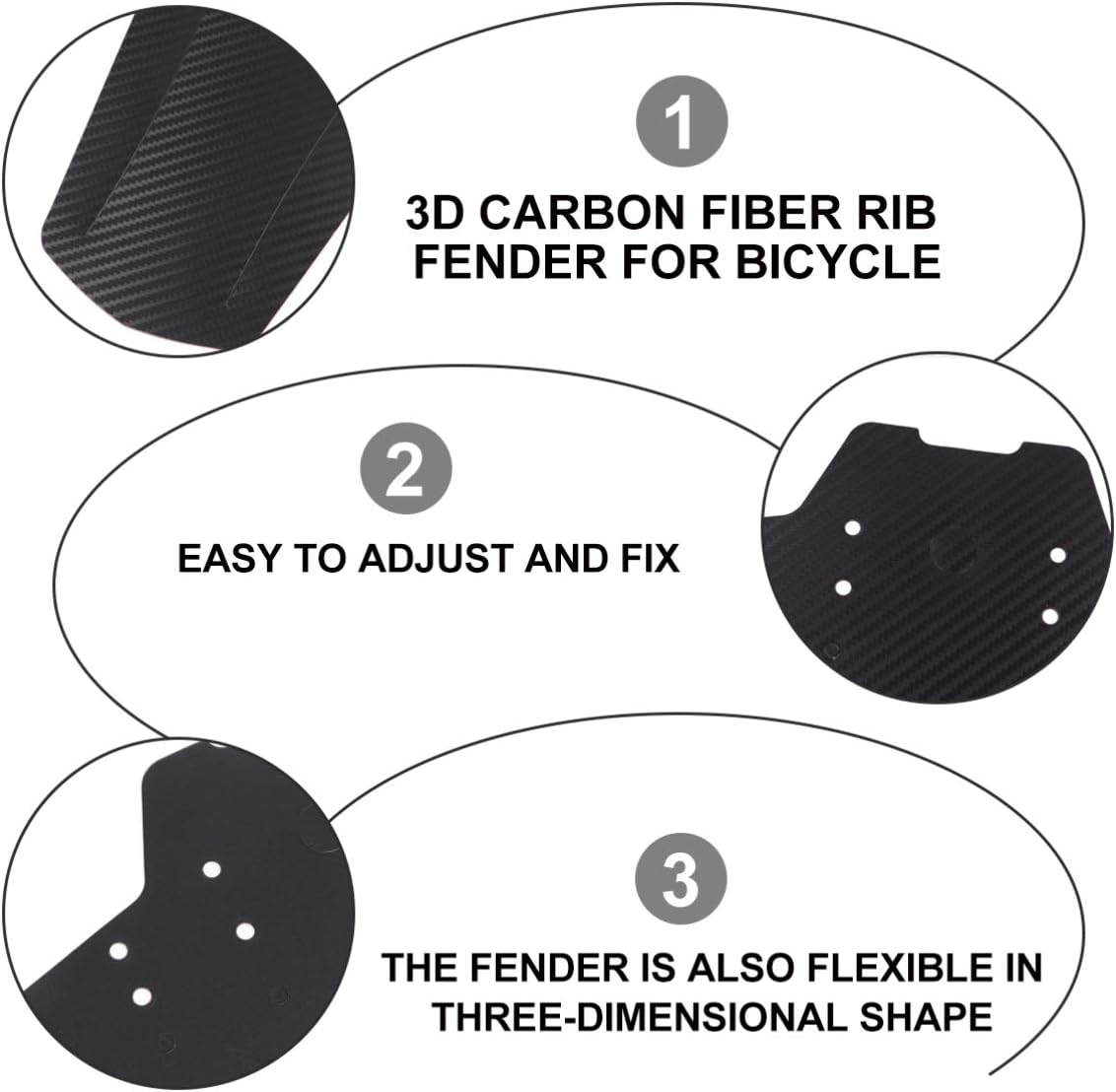 3D Carbon Fiber Mud Flaps Rear Mudguard V885