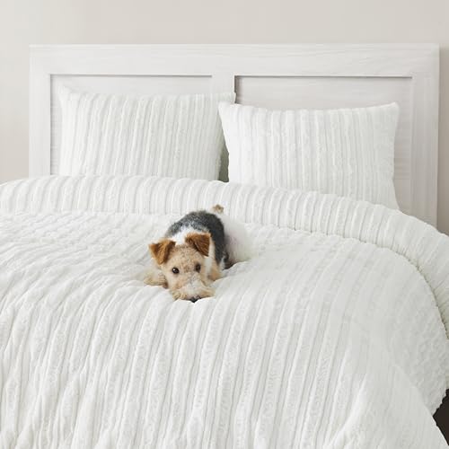 Full/Queen Size Plush Faux Fur Down Alternative Comforter Set with 2 Pillow Shams, Seal Grey R18539