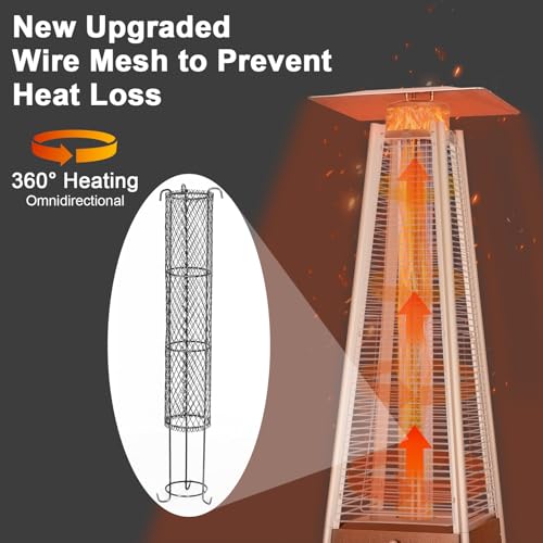 Bronze 48000 BTU Propane Patio Heater with Wheels and Cover F934