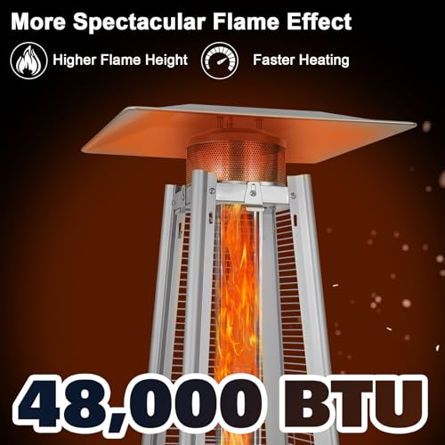 Bronze 48000 BTU Propane Patio Heater with Wheels and Cover F934