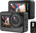 4K30FPS 20MP WiFi Action Camera with Touch Screen IPX8 33FT Waterproof EIS 2.0 Zoom External Mic Voice Control 2X 1350mAh Batteries V833
