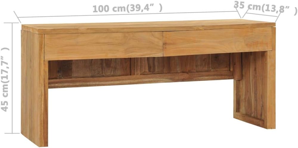 39.4"x13.8"x17.7" Solid Wood Teak TV Stand J3343