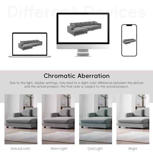 Beige Oversized Corduroy L Shaped Sectional Sofa with USB Charging Port and Cup Holder Q7186