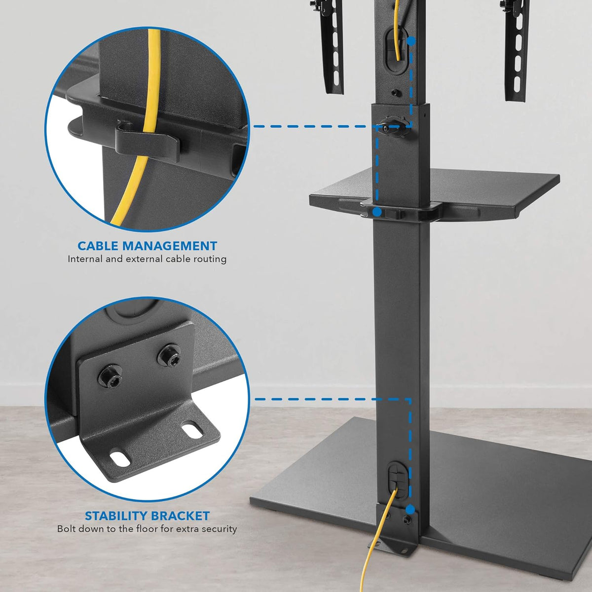 Floor TV Stand with Shelf U548