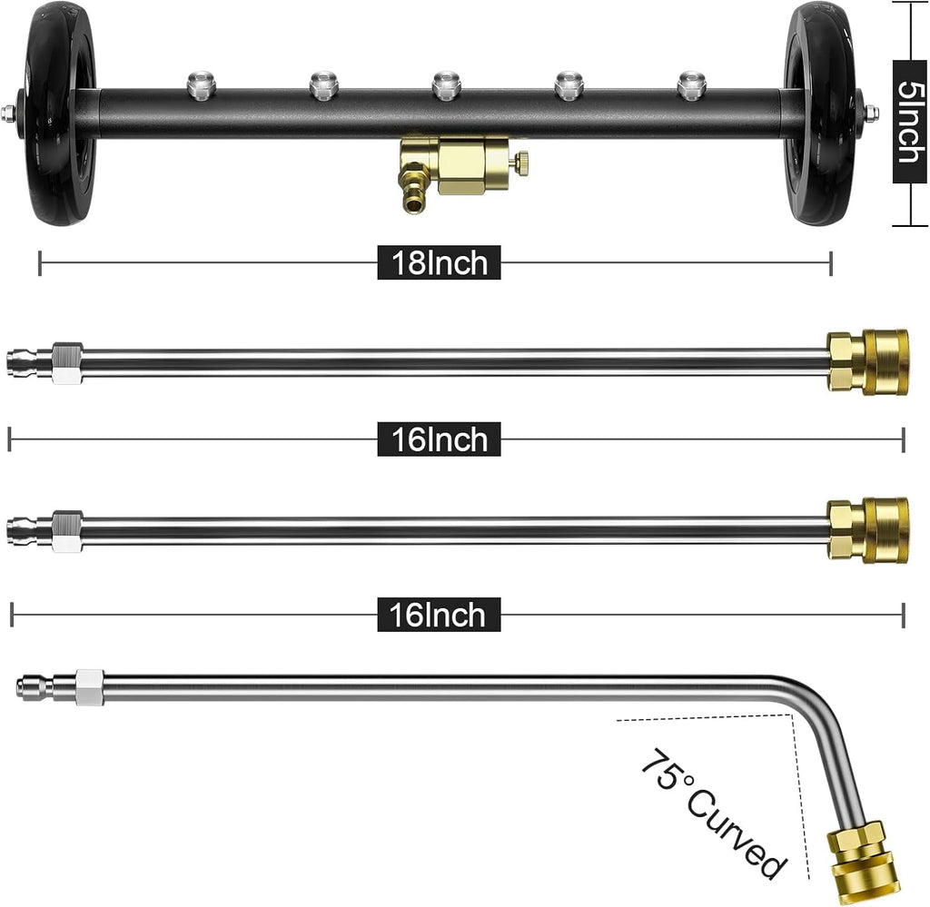 18 Inch Pressure Washer Water Broom with 3 Extension Wand A974933