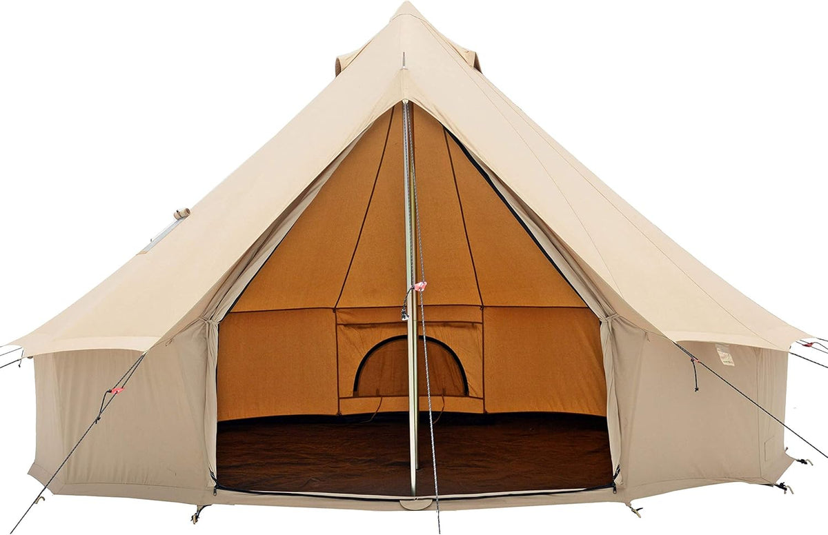 Canvas Bell Tent with Stove Jack, Waterproof 4 Season Cotton Canvas Tent Q522971