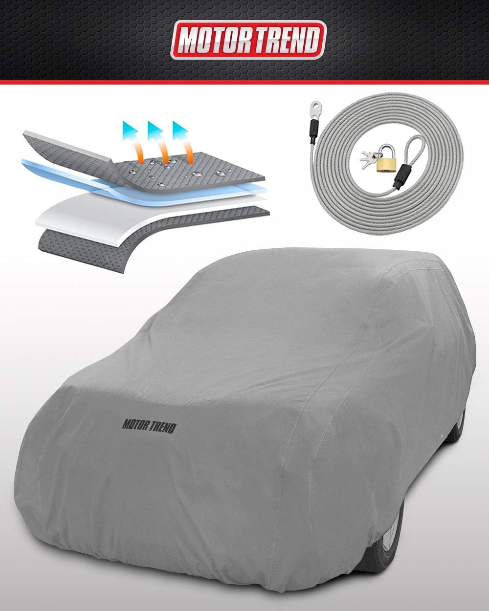4-Season Waterproof UV Protection Car Cover for Vans SUVs Crossovers P465
