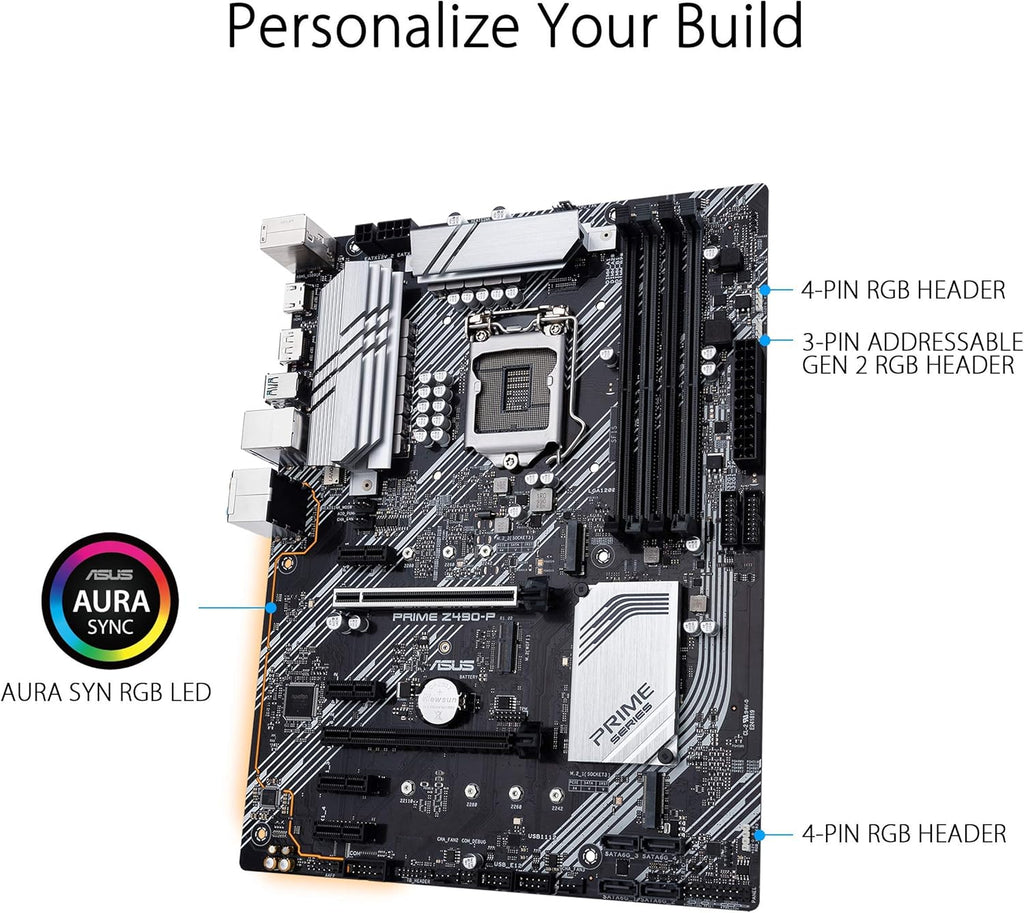 ATX Motherboard (Dual M.2, DDR4 4600, 1 Gb Ethernet, USB 3.2 Gen 2 USB Type-A, Thunderbolt 3 Support, Aura Sync RGB) (Renewed) J5411