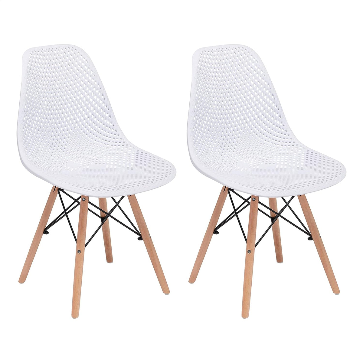 Beige Plastic Shell Chair with Beech Wood Legs U152850