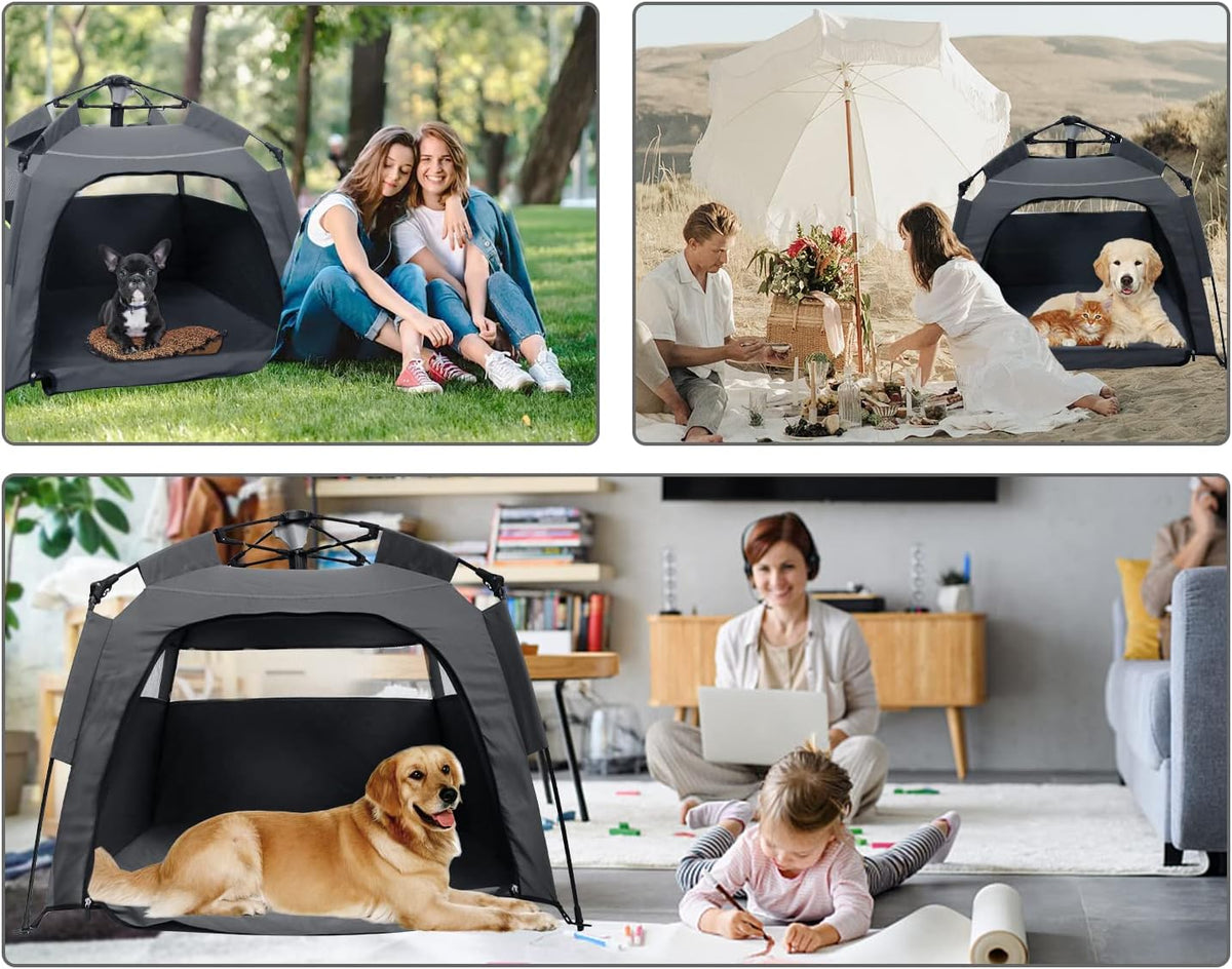 40" X 40" X 28" Foldable Mesh Dog Tent with Shoulder Bag E917