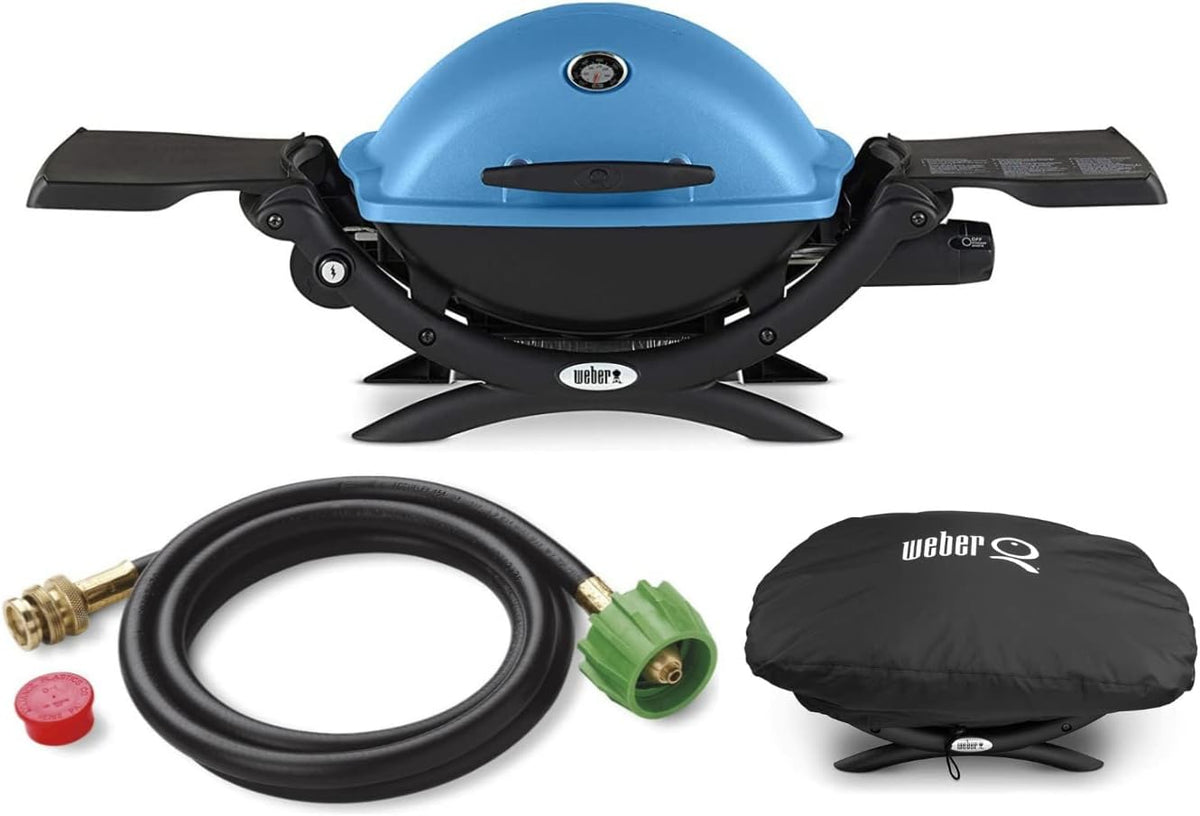 Blue Liquid Propane Grill Bundle with Adapter Hose and Cover (3 Items) N79872