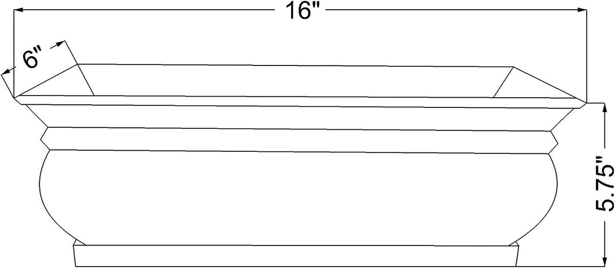 Rectangular Herb Planter Pots 16 x 6 x 5.75 Inches S88233